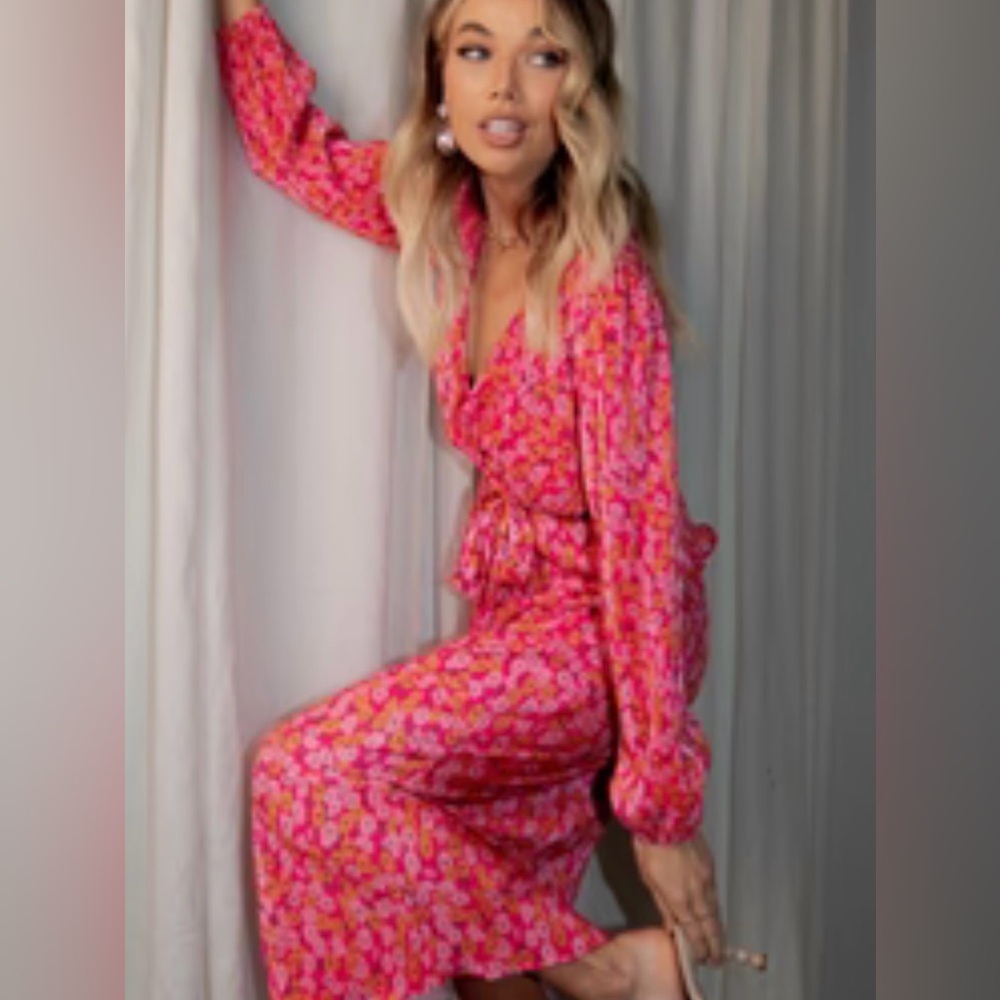 Petal & Pup Pink Floral Midi Skirt